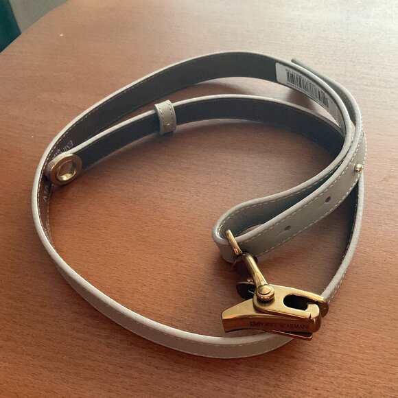 New Emporio Armani Women Leather Belt Beige